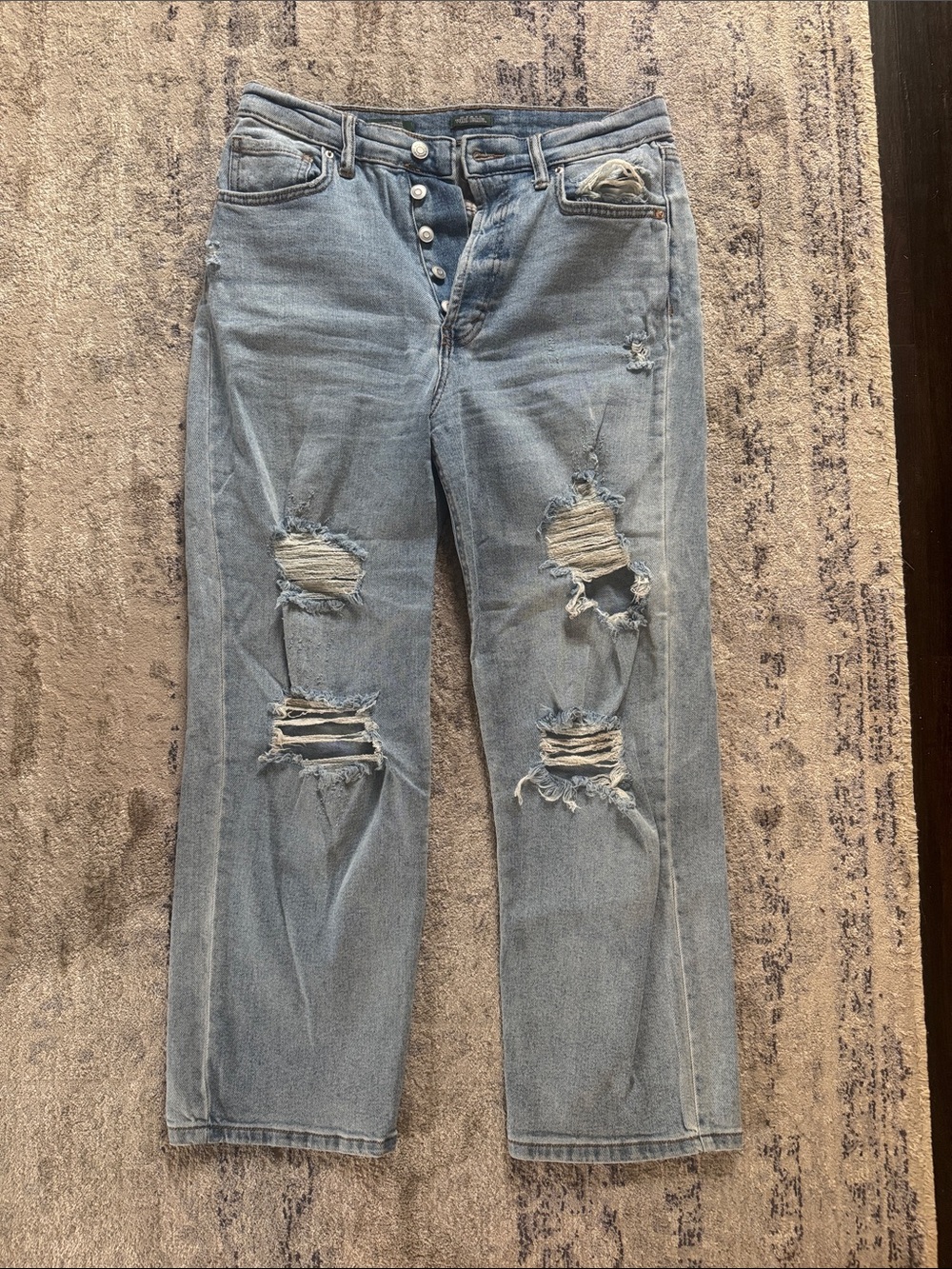Wild Fable Light Blue Distressed Women's Capri Jeans